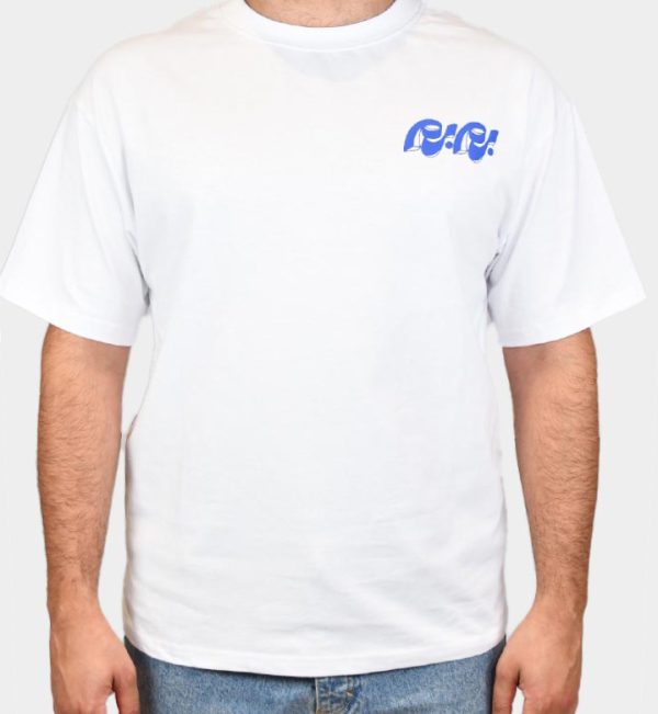 Bom Bom Oversized T-Shirt Blue on White