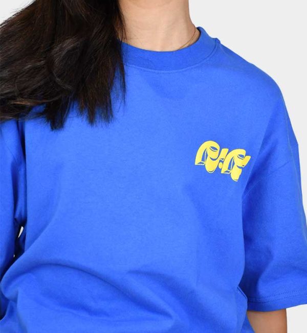 Bom Bom Oversized T-Shirt Yellow on Blue - Image 2