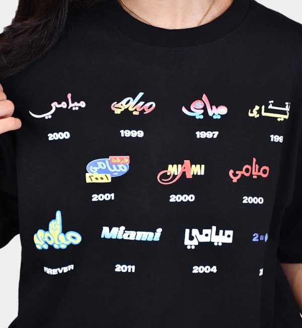 ⁦Miami Album Oversized T-Shirt Black⁩ - الصورة ⁦2⁩
