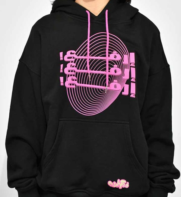 Amplifier Hoodie Neon Pink on Black